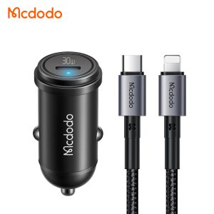 شارژر فندکی 30W مکدودو مدل CC-7492 + کابل لایتنینگ ( اورجینال )