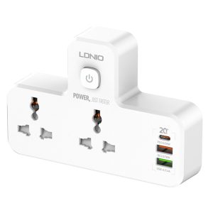چند راهی برق 2 خانه SC2311 + شارژر USB و TYPE-C ( اورجینال )
